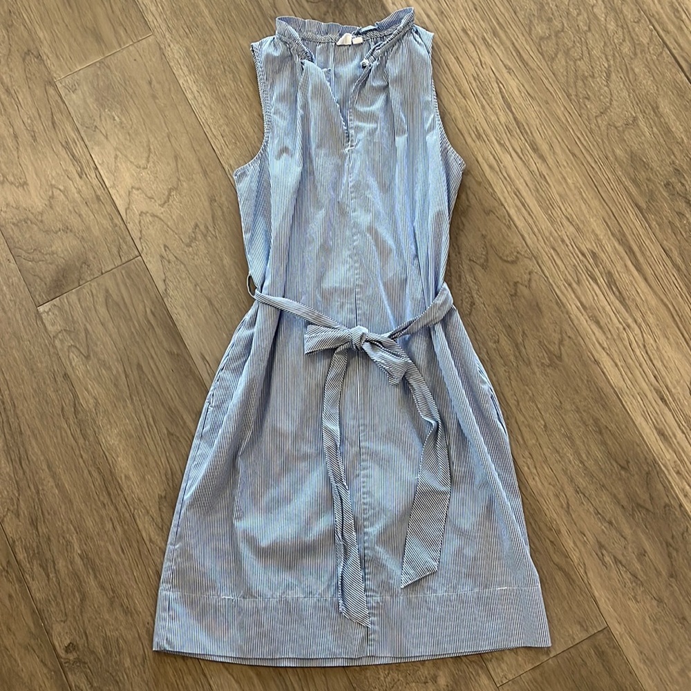 GAP Midi dress, Stripe blue/white sleeveless Size S